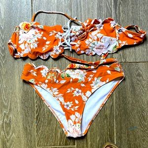 Orange Floral Cupshe Bikini